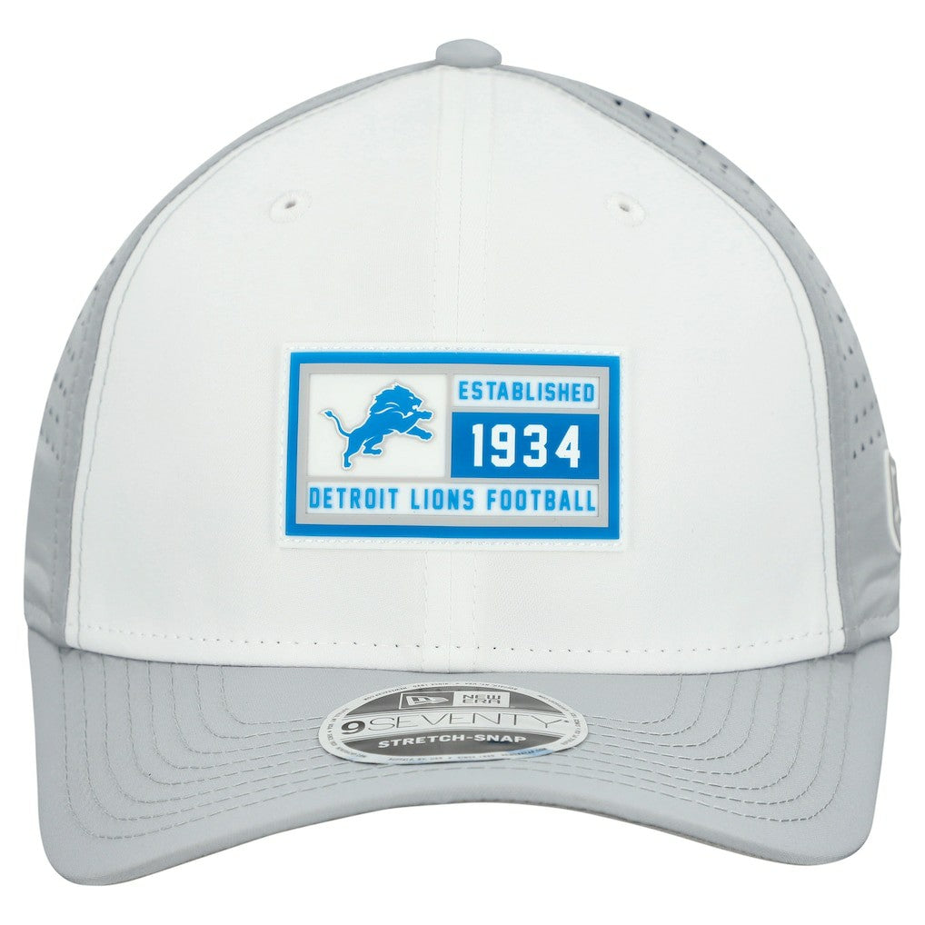 Detroit Lions New Era Established Patch 9SEVENTY Adjustable Hat - White/Silver discount