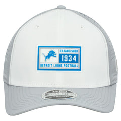 Detroit Lions New Era Established Patch 9SEVENTY Adjustable Hat - White/Silver discount