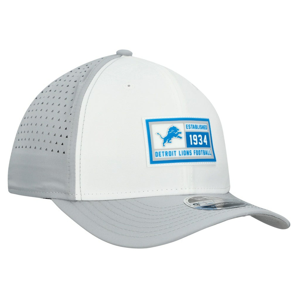 Detroit Lions New Era Established Patch 9SEVENTY Adjustable Hat - White/Silver discount