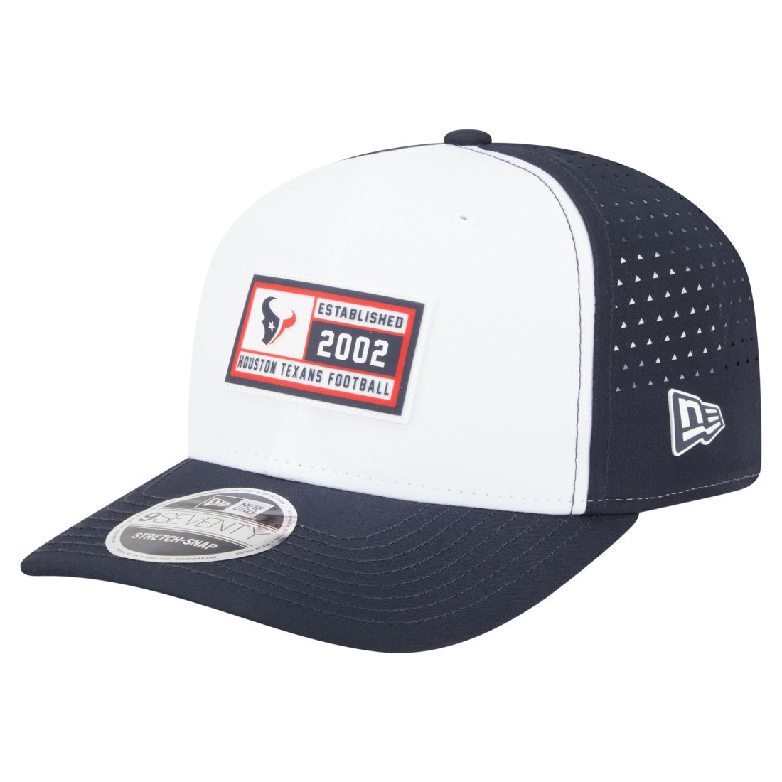 Houston Texans New Era Established Patch 9SEVENTY Adjustable Hat - White/Navy sale