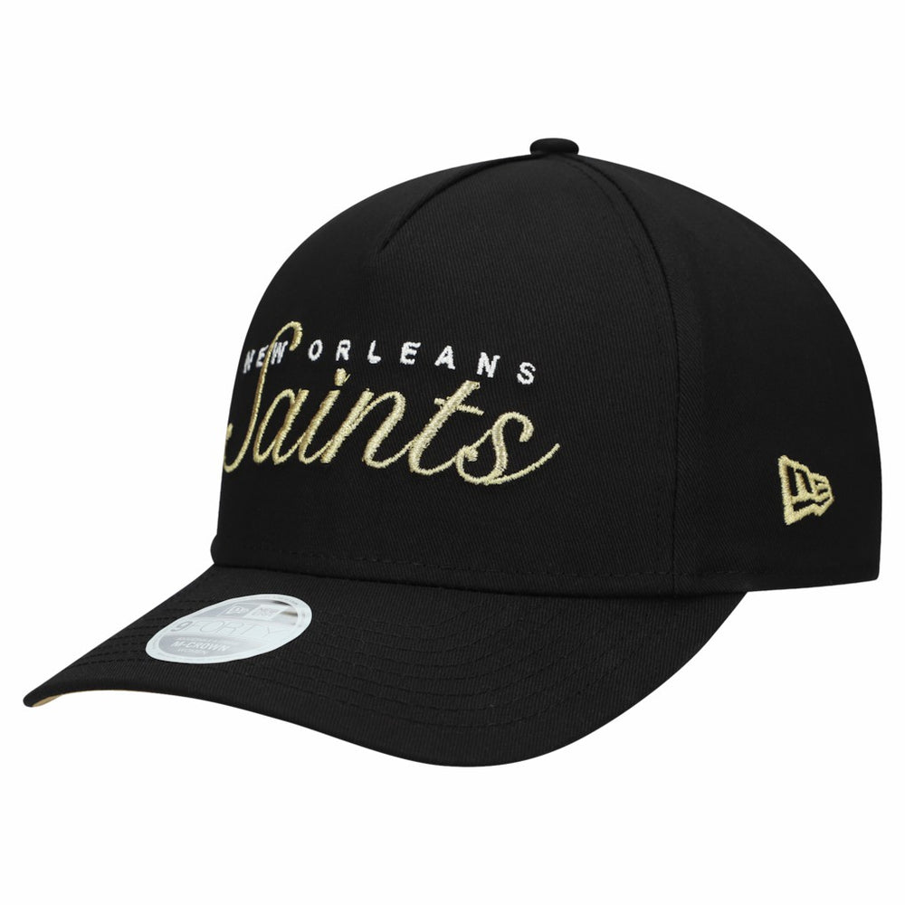 New Orleans Saints New Era Women's Metallic 9FORTY M-Crown A-Frame Adjustable Hat - Black for sale