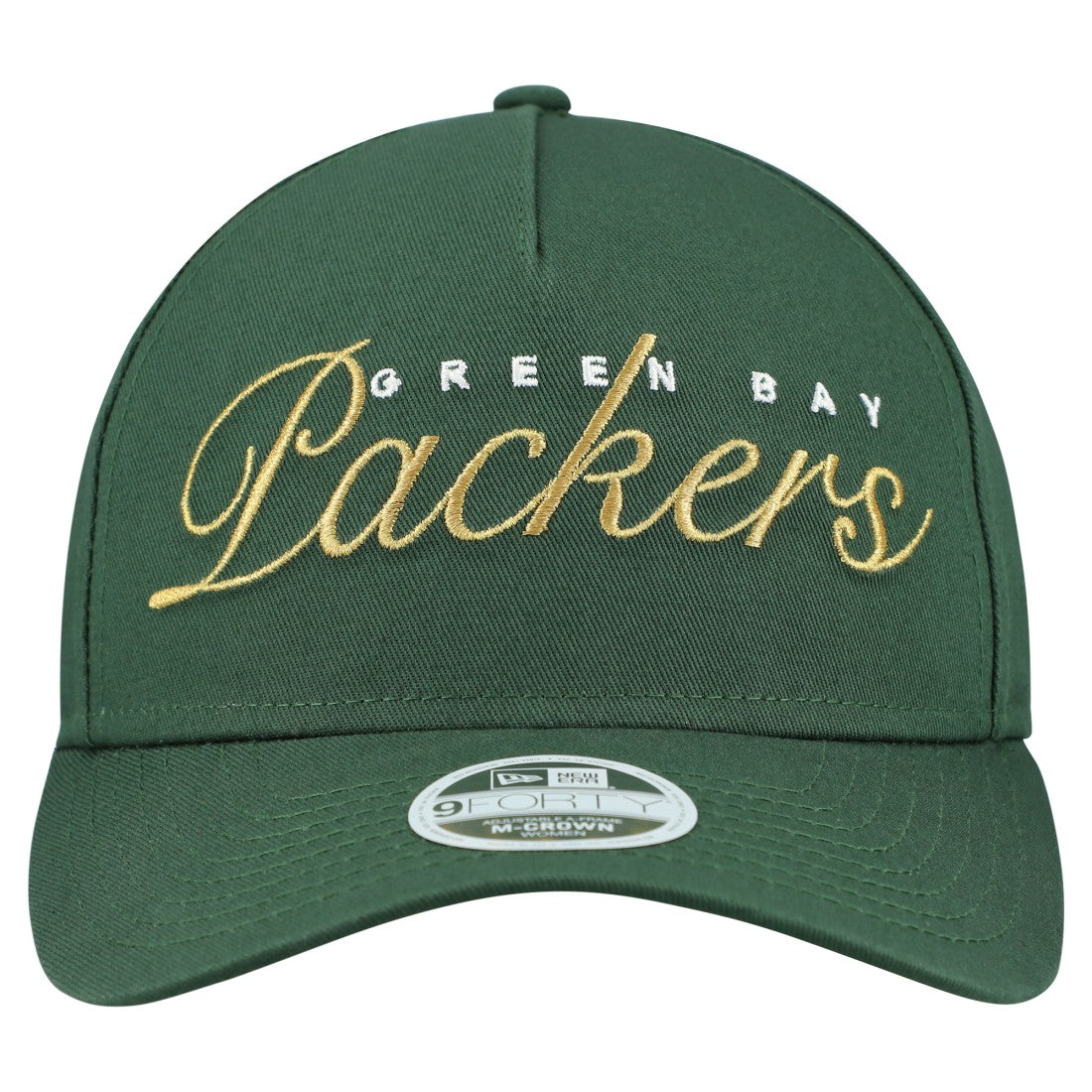 Green Bay Packers New Era Women's Metallic 9FORTY M-Crown A-Frame Adjustable Hat - Green discount