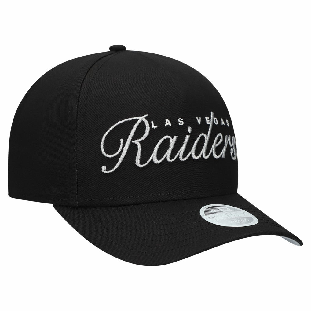 Las Vegas Raiders New Era Women's Metallic 9FORTY M-Crown A-Frame Adjustable Hat - Black cheap