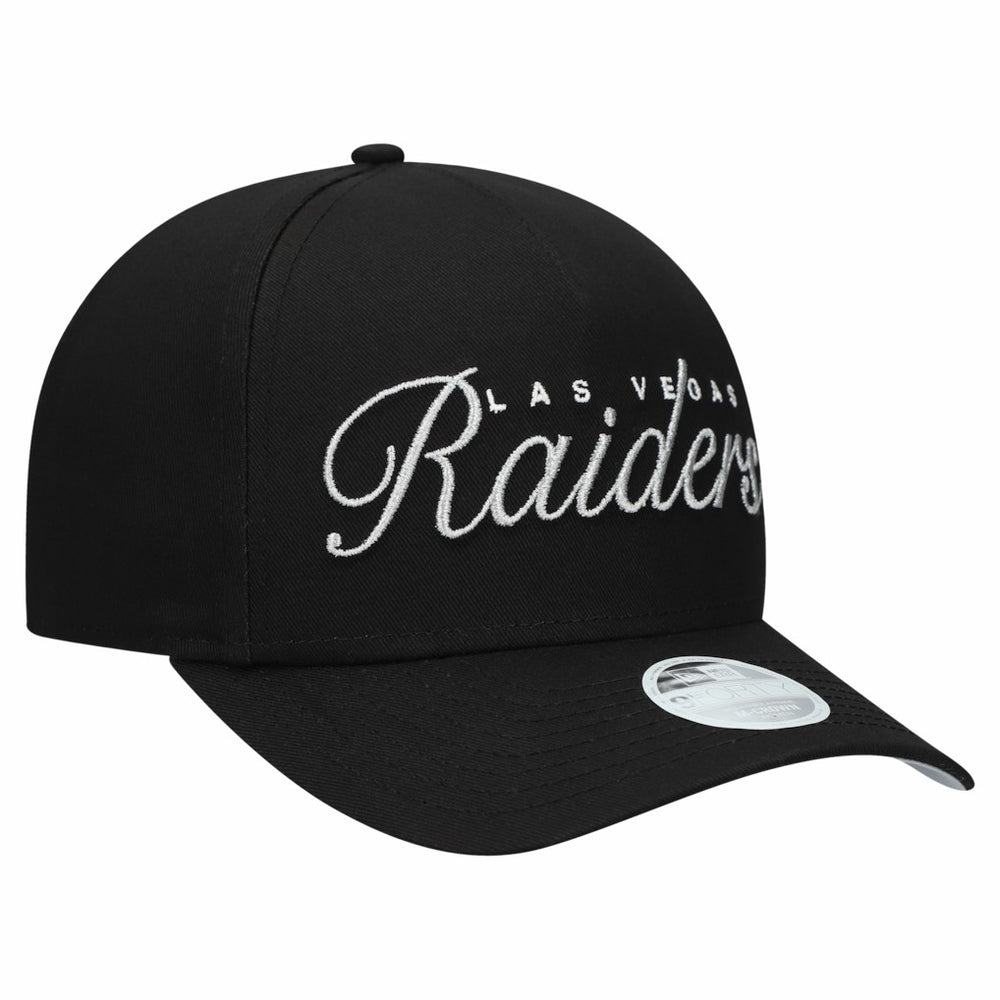 Las Vegas Raiders New Era Women's Metallic 9FORTY M-Crown A-Frame Adjustable Hat - Black cheap