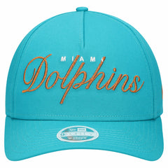 Miami Dolphins New Era Women's Metallic 9FORTY M-Crown A-Frame Adjustable Hat - Aqua cheap