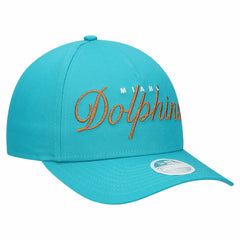 Miami Dolphins New Era Women's Metallic 9FORTY M-Crown A-Frame Adjustable Hat - Aqua cheap