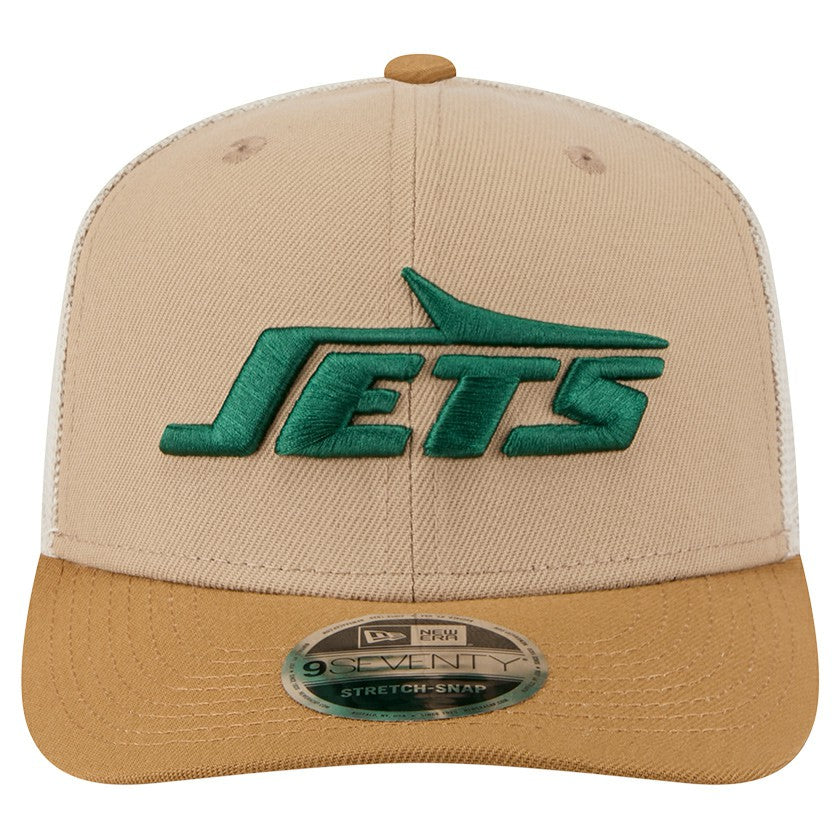 New York Jets New Era Two-Tone Trucker 9SEVENTY Adjustable Hat - Light Beige sale