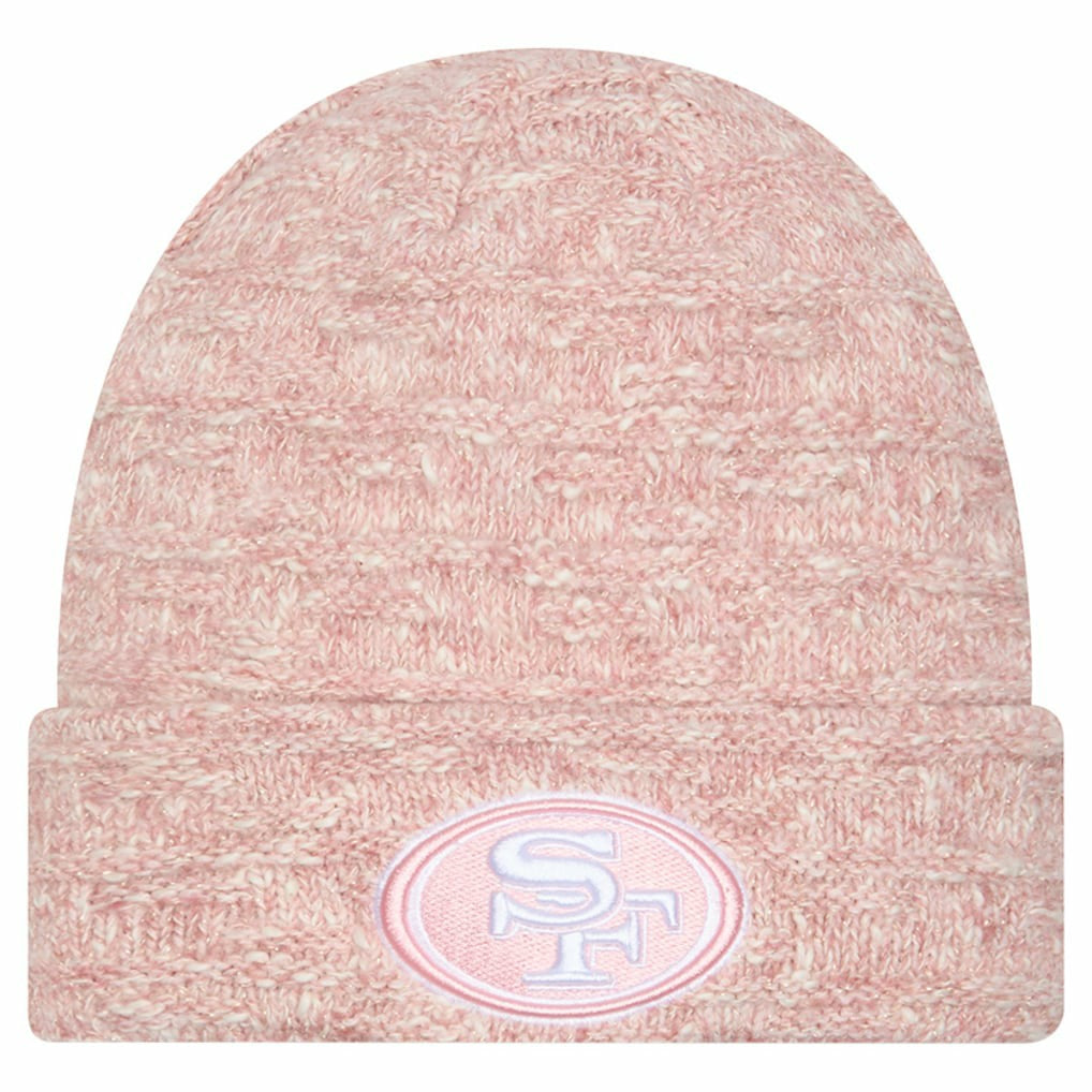 San Francisco 49ers New Era Women's Metallic Cuffed Knit Hat - Pink on sale