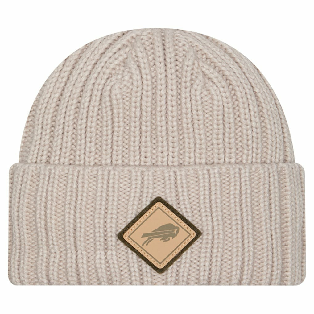 Buffalo Bills New Era Logo Applique Cuffed Knit Hat - Light Beige outlet