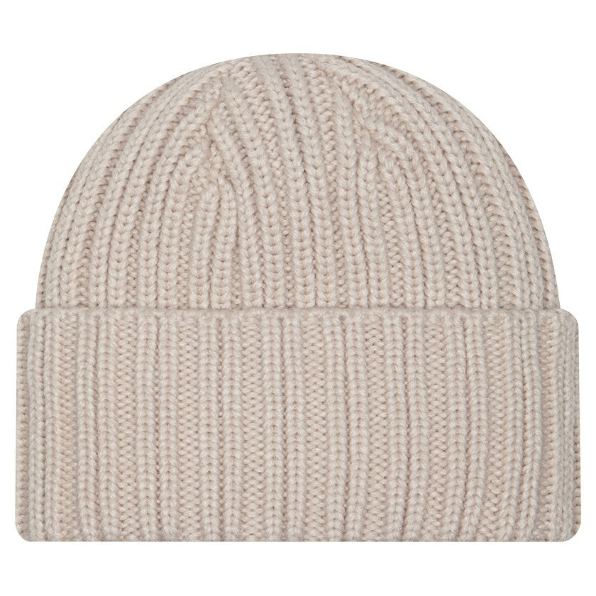 New York Jets New Era Logo Applique Cuffed Knit Hat - Light Beige for sale