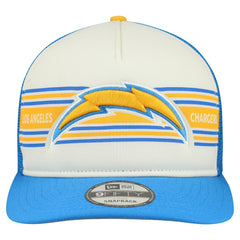 Los Angeles Chargers New Era Banner A-Frame 9FIFTY Snapback Hat - Cream/Powder Blue outlet