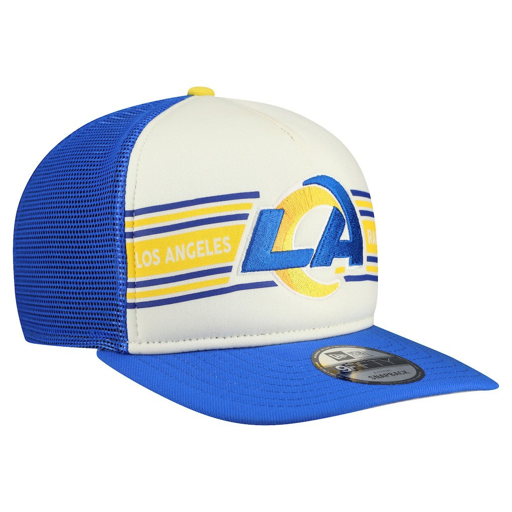 Los Angeles Rams New Era Banner A-Frame 9FIFTY Snapback Hat - Cream/Royal cheap