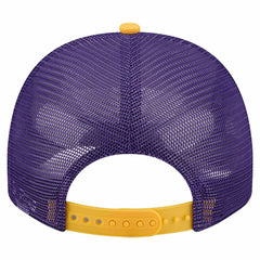 Minnesota Vikings New Era Banner A-Frame 9FIFTY Trucker Snapback Hat - Cream/Purple for sale