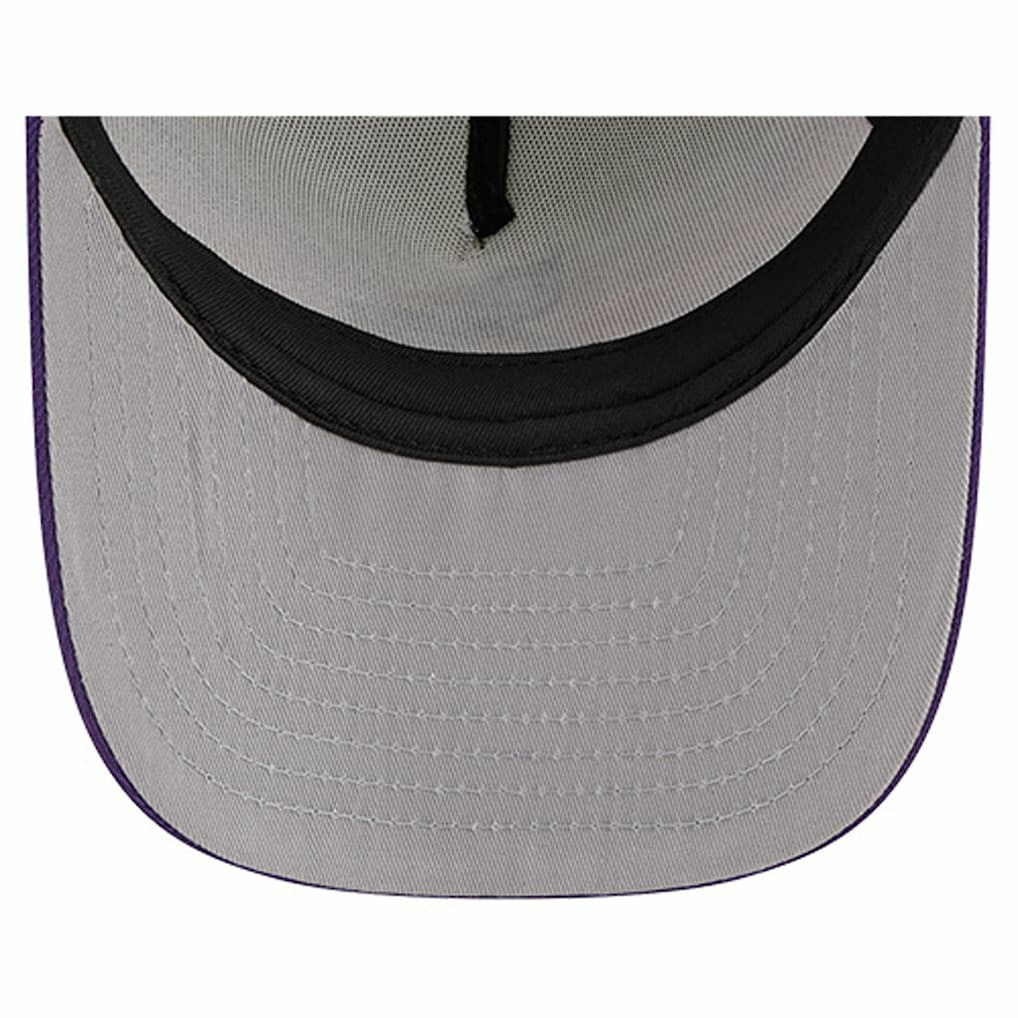 Minnesota Vikings New Era Banner A-Frame 9FIFTY Trucker Snapback Hat - Cream/Purple for sale
