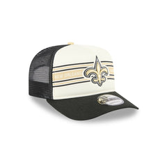 New Orleans Saints New Era Banner A-Frame 9FIFTY Trucker Snapback Hat - Cream/Black outlet