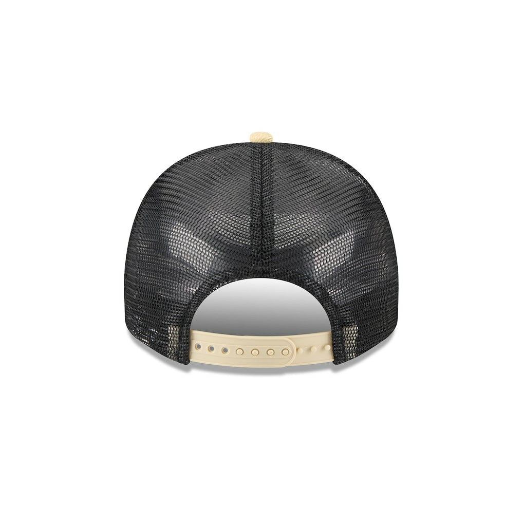 New Orleans Saints New Era Banner A-Frame 9FIFTY Trucker Snapback Hat - Cream/Black outlet