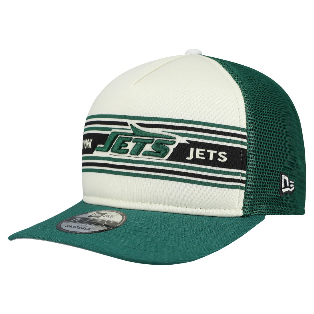 New York Jets New Era Banner A-Frame 9FIFTY Snapback Hat - Cream/Green cheap