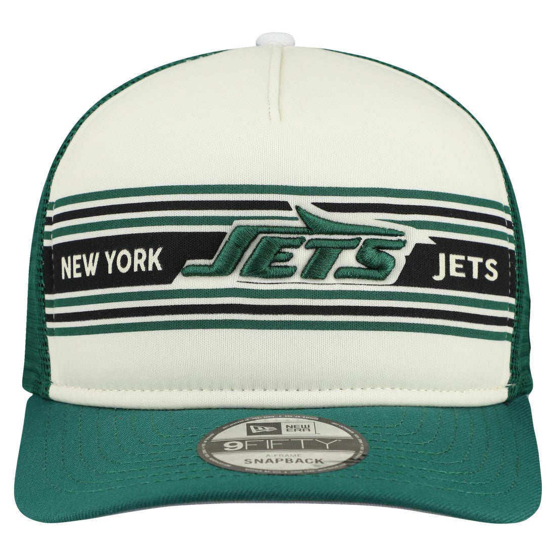 New York Jets New Era Banner A-Frame 9FIFTY Snapback Hat - Cream/Green cheap