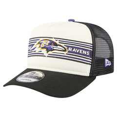 Baltimore Ravens New Era Banner A-Frame 9FIFTY Trucker Snapback Hat - Cream/Black sale