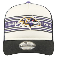 Baltimore Ravens New Era Banner A-Frame 9FIFTY Trucker Snapback Hat - Cream/Black sale