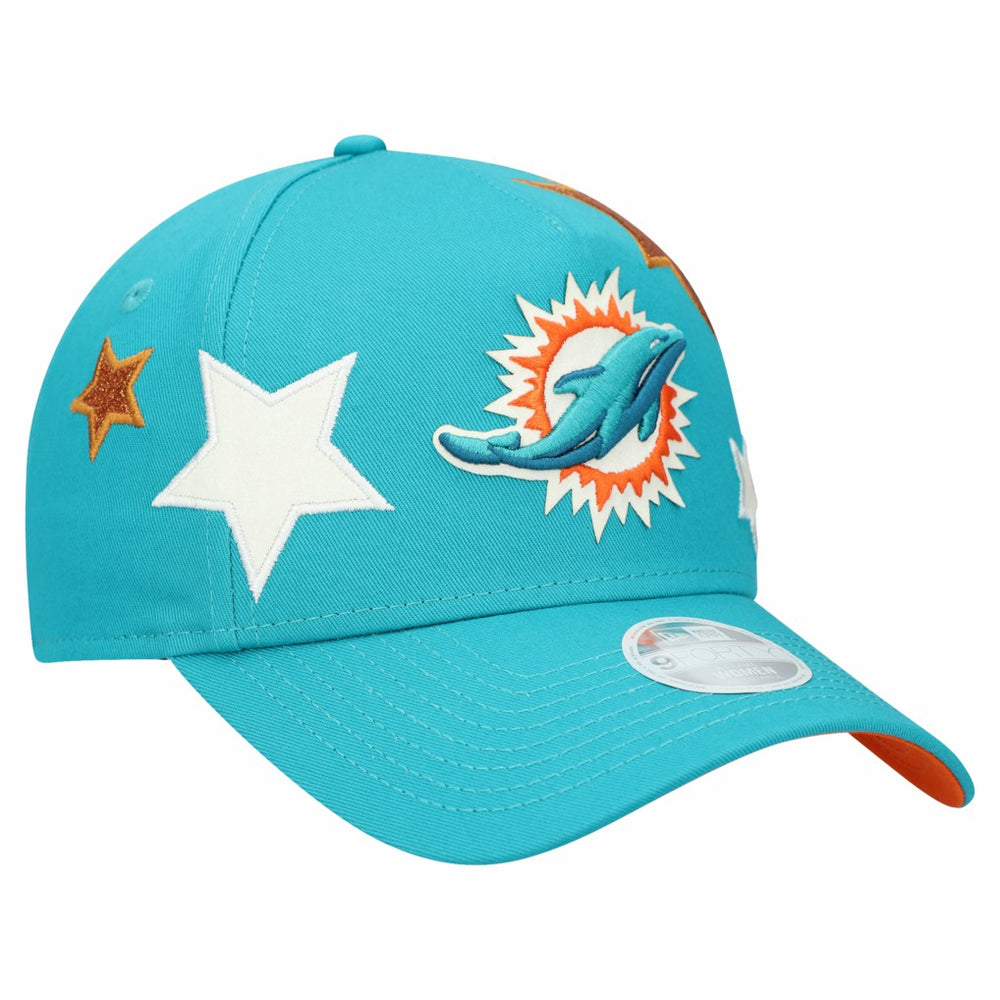 Miami Dolphins New Era Women's Stardom A-Frame 9FORTY Adjustable Hat - Aqua for sale