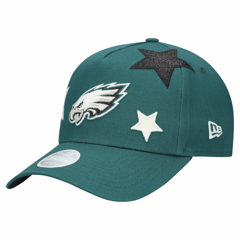 Philadelphia Eagles New Era Women's Stardom A-Frame 9FORTY Adjustable Hat - Midnight Green on sale