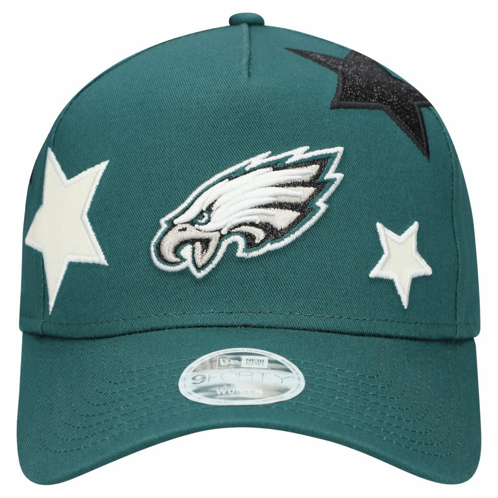 Philadelphia Eagles New Era Women's Stardom A-Frame 9FORTY Adjustable Hat - Midnight Green on sale