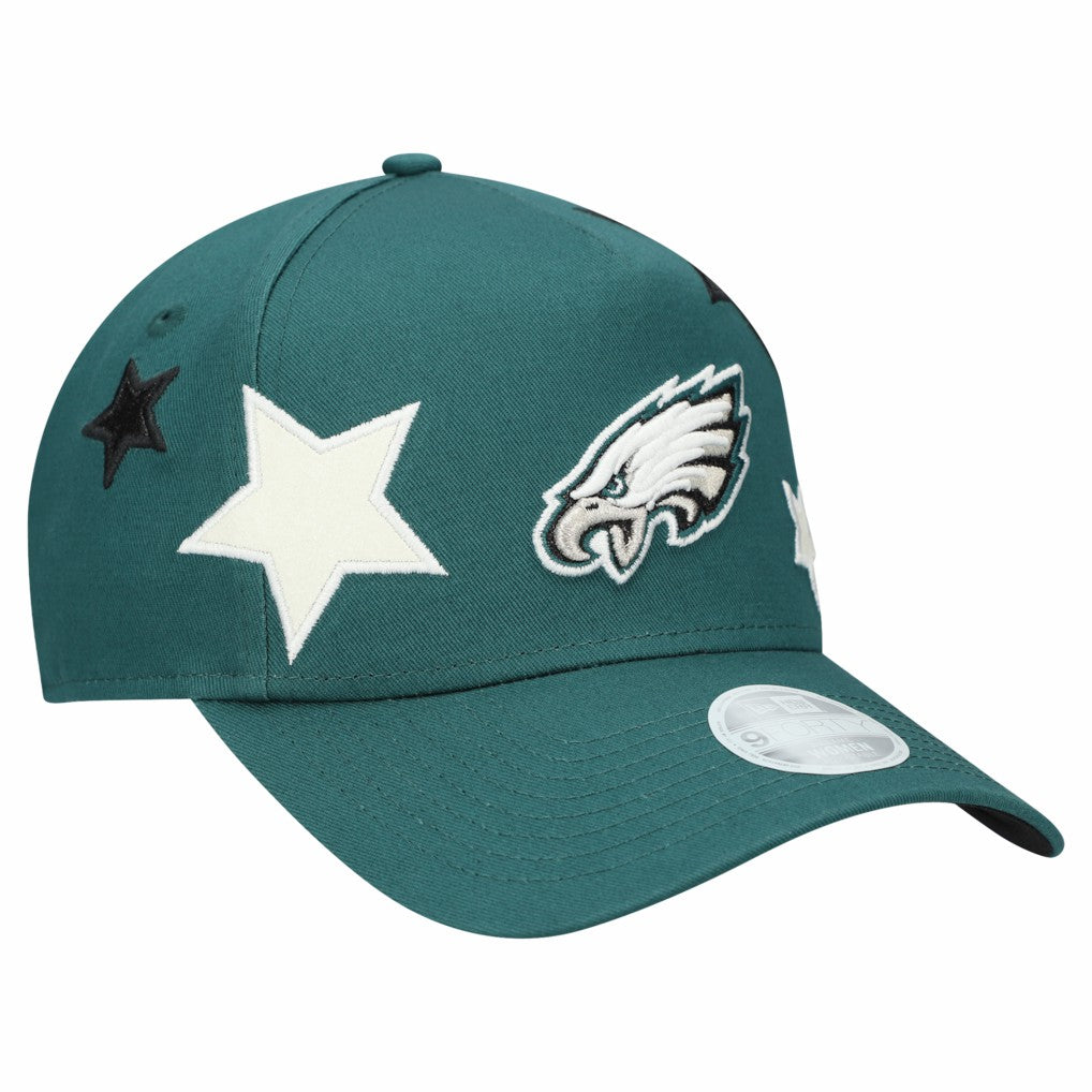 Philadelphia Eagles New Era Women's Stardom A-Frame 9FORTY Adjustable Hat - Midnight Green on sale