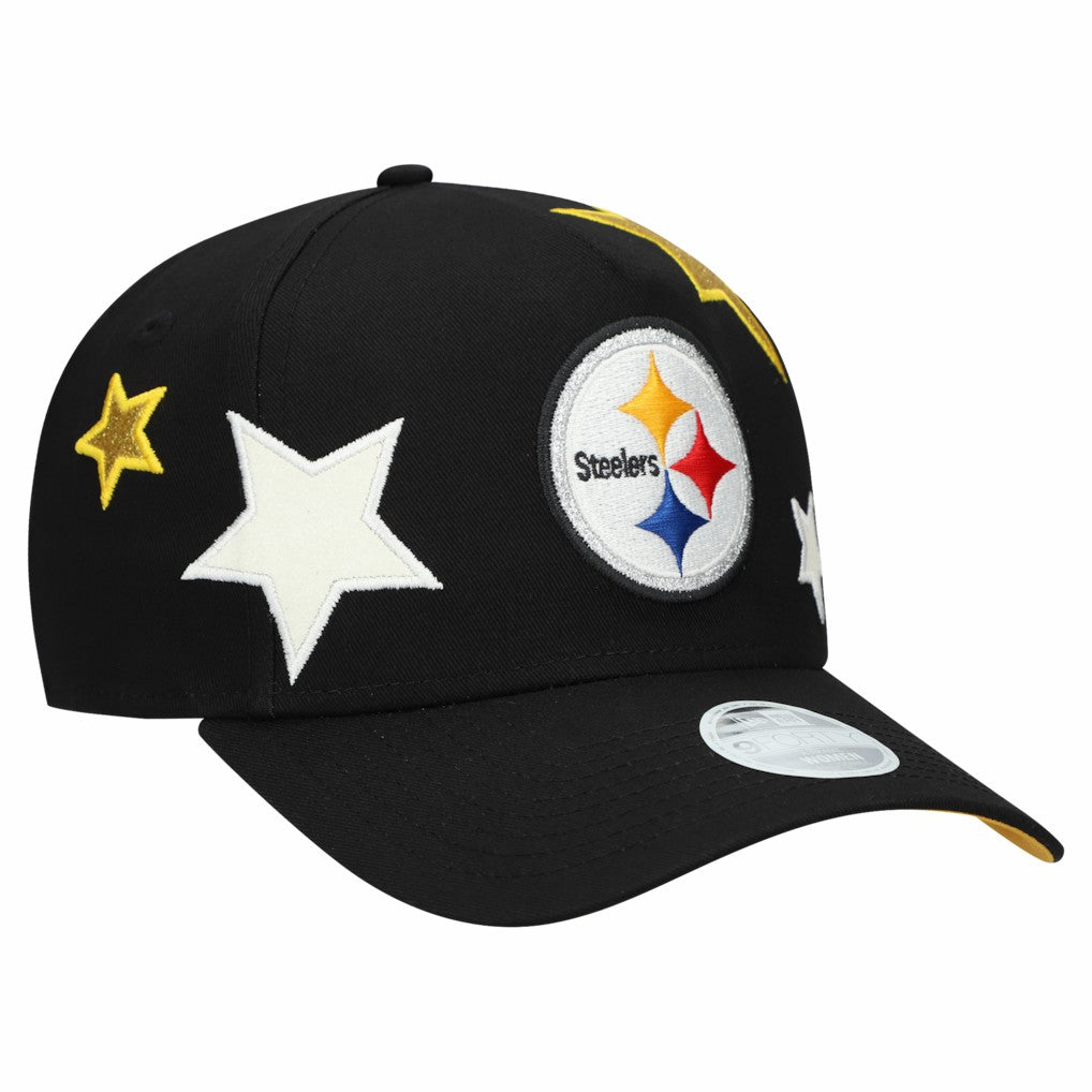 Pittsburgh Steelers New Era Women's Stardom A-Frame 9FORTY Adjustable Hat - Black cheap