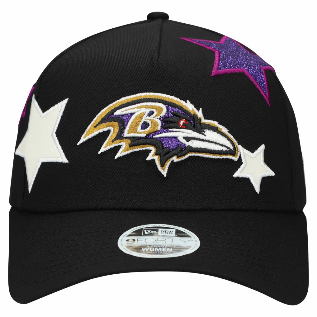 Baltimore Ravens New Era Women's Stardom A-Frame 9FORTY Adjustable Hat - Black sale