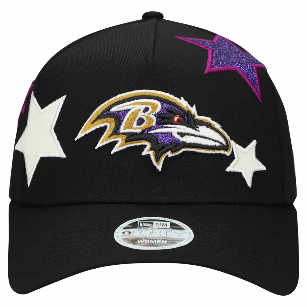 Baltimore Ravens New Era Women's Stardom A-Frame 9FORTY Adjustable Hat - Black sale