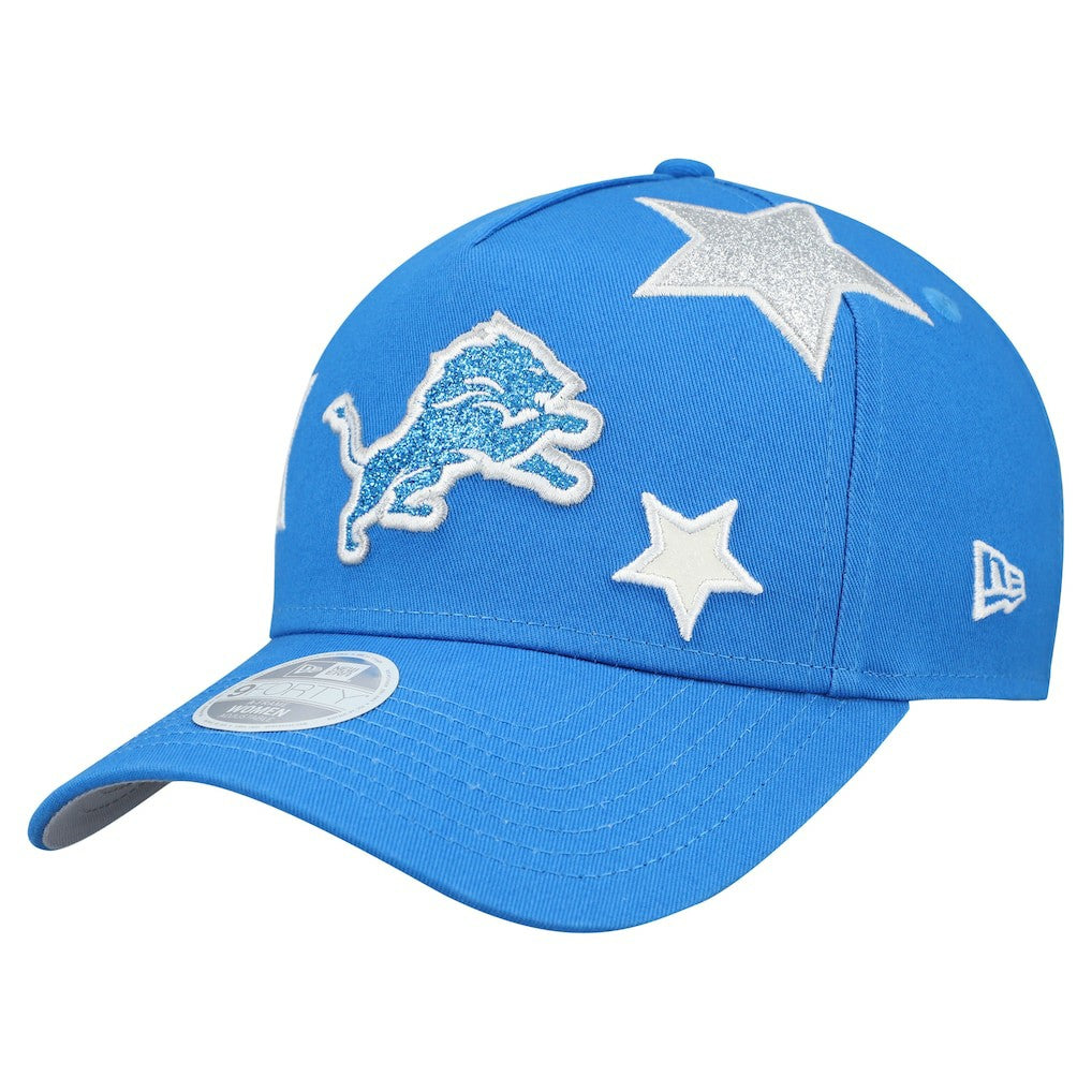 Detroit Lions New Era Women's Stardom A-Frame 9FORTY Adjustable Hat - Blue on sale