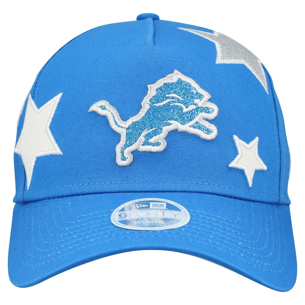 Detroit Lions New Era Women's Stardom A-Frame 9FORTY Adjustable Hat - Blue on sale