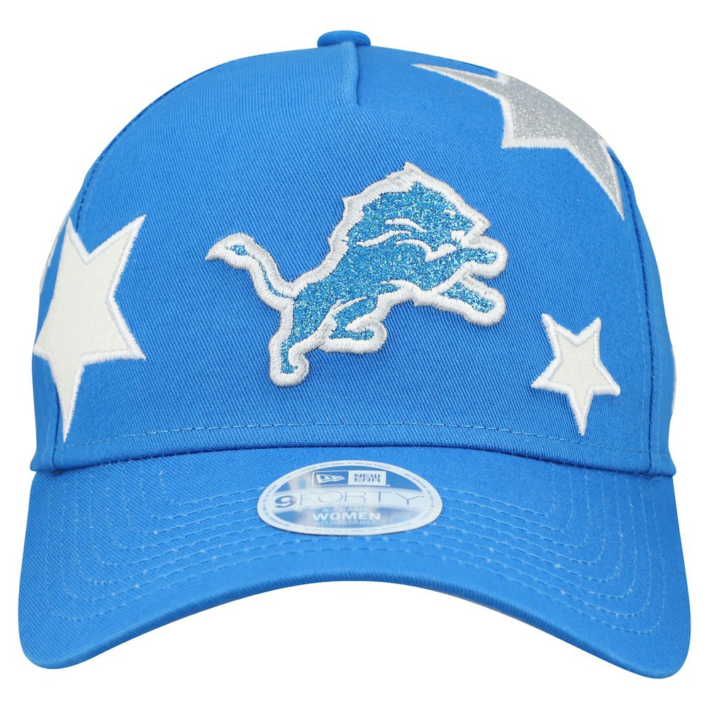 Detroit Lions New Era Women's Stardom A-Frame 9FORTY Adjustable Hat - Blue on sale