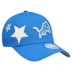 Detroit Lions New Era Women's Stardom A-Frame 9FORTY Adjustable Hat - Blue on sale