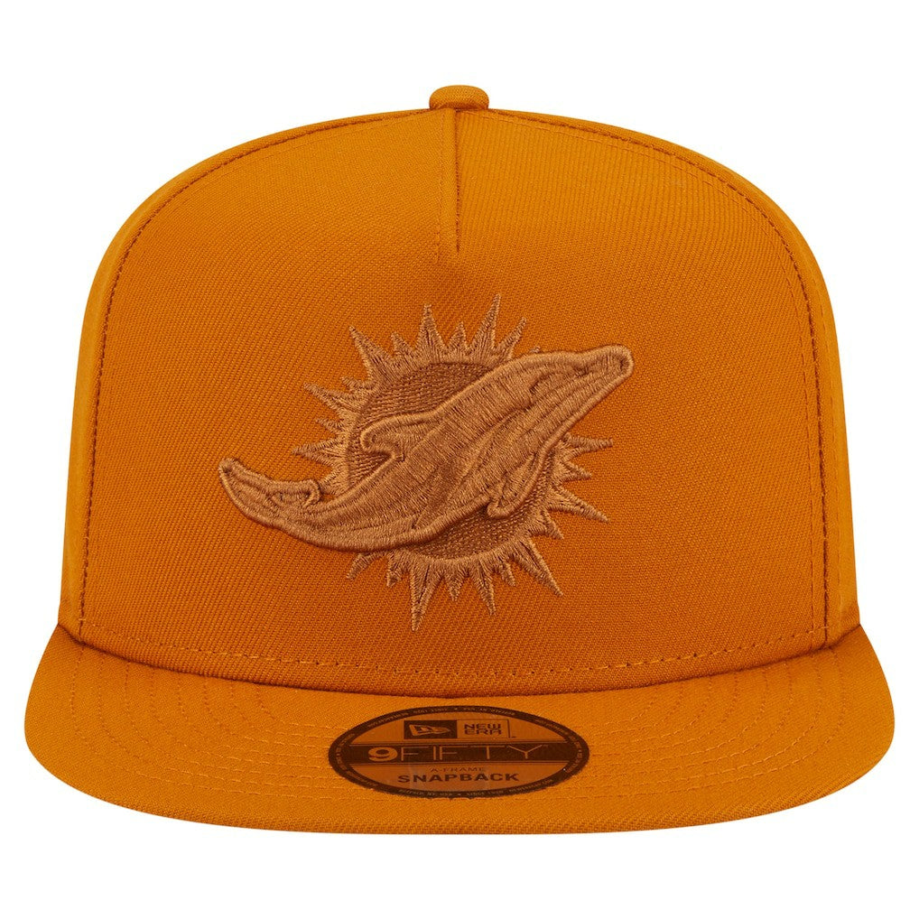 Miami Dolphins New Era Color Pack A-Frame 9FIFTY Snapback Hat - Brown sale