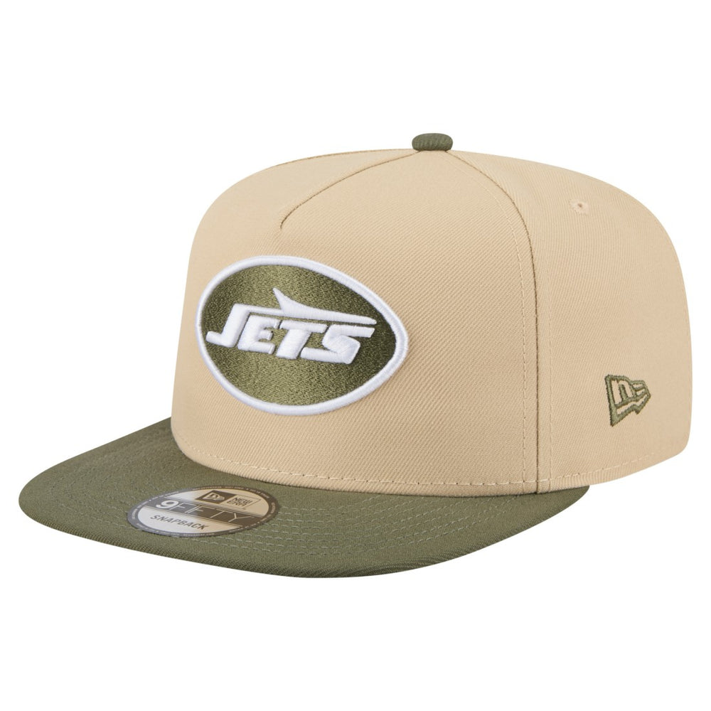 New York Jets New Era Color Pack A-Frame 9FIFTY Snapback Hat - Khaki/Olive on sale