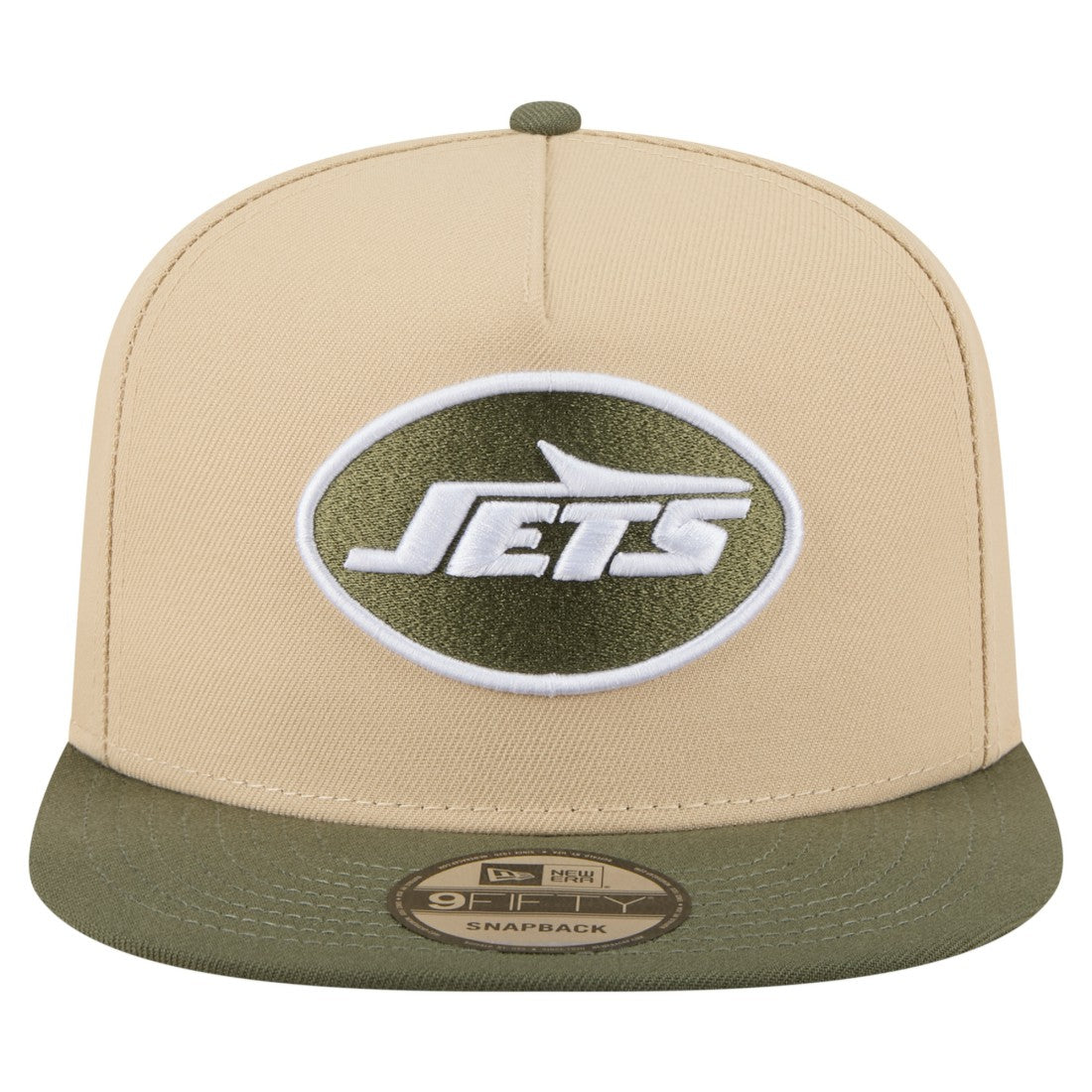 New York Jets New Era Color Pack A-Frame 9FIFTY Snapback Hat - Khaki/Olive on sale