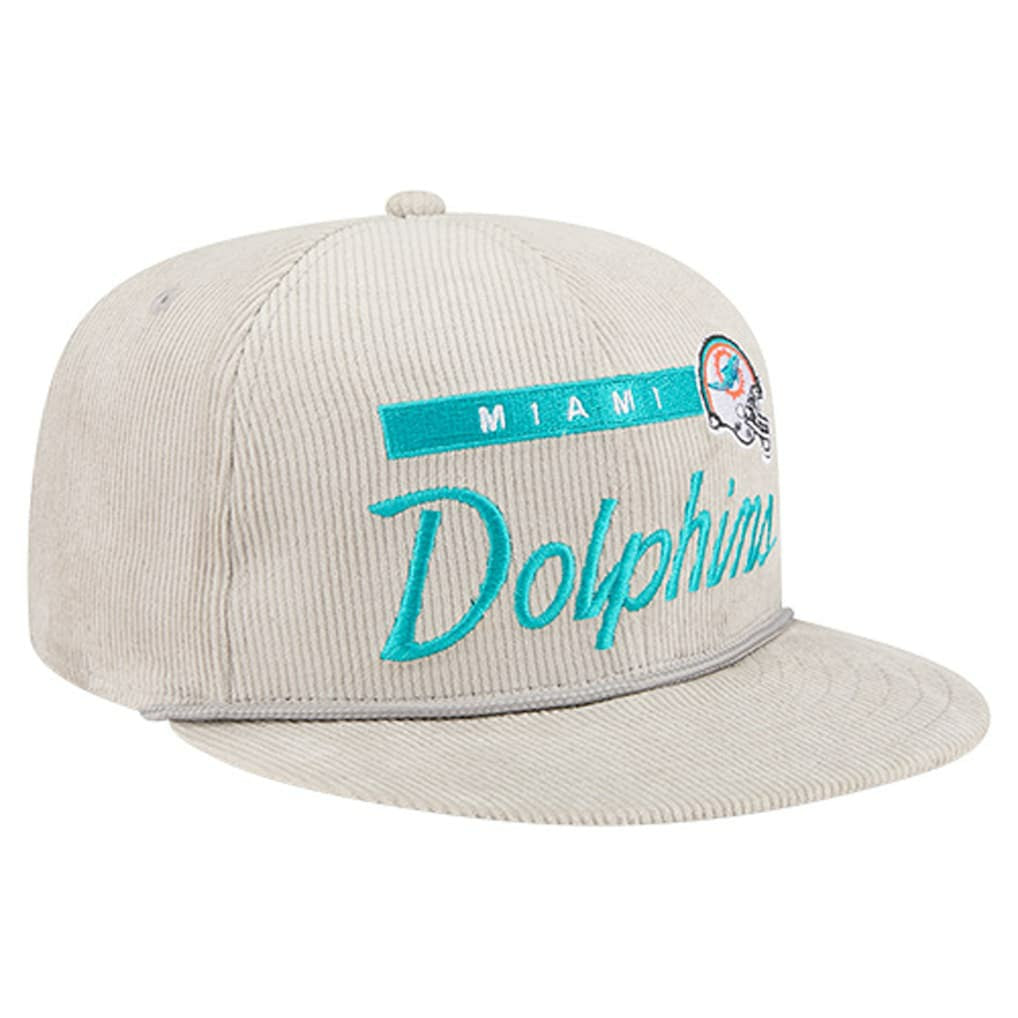 Miami Dolphins New Era Cord Rope Corduroy 9FIFTY Snapback Hat - Gray on sale
