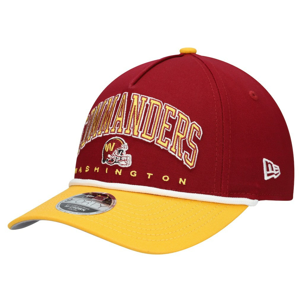 Washington Commanders New Era Youth Arch COOLERA 9FORTY A-Frame Adjustable Hat - Burgundy/Gold for sale