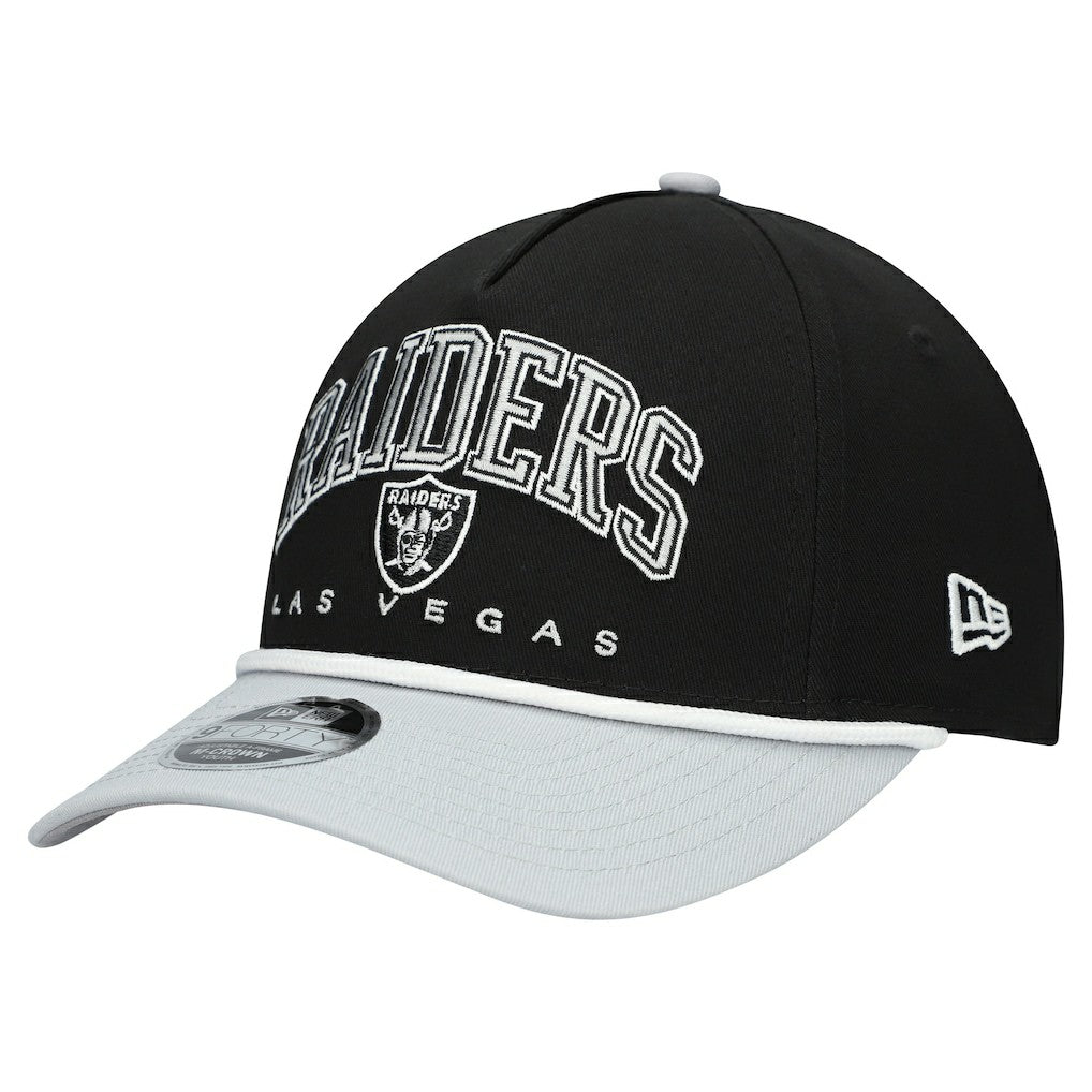 Las Vegas Raiders New Era Youth Arch COOLERA 9FORTY A-Frame Adjustable Hat - Black/Silver on sale