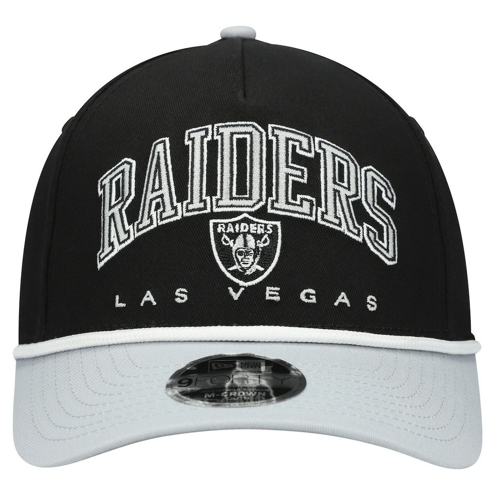 Las Vegas Raiders New Era Youth Arch COOLERA 9FORTY A-Frame Adjustable Hat - Black/Silver on sale