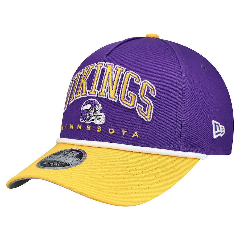 Minnesota Vikings New Era Youth Arch COOLERA 9FORTY A-Frame Adjustable Hat - Purple/Gold online