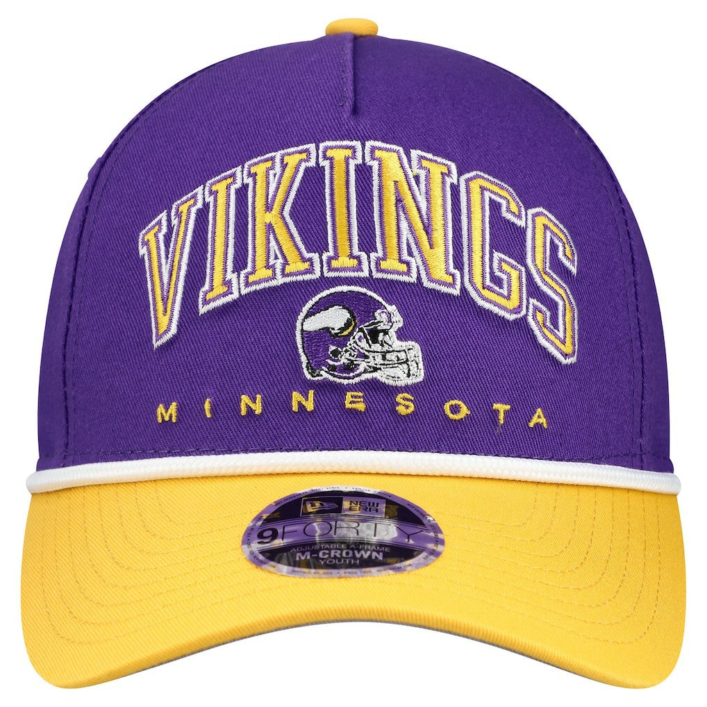 Minnesota Vikings New Era Youth Arch COOLERA 9FORTY A-Frame Adjustable Hat - Purple/Gold online