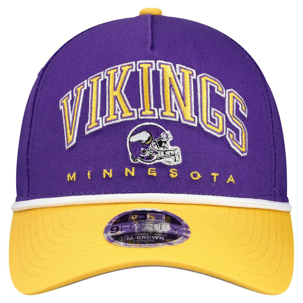 Minnesota Vikings New Era Youth Arch COOLERA 9FORTY A-Frame Adjustable Hat - Purple/Gold online