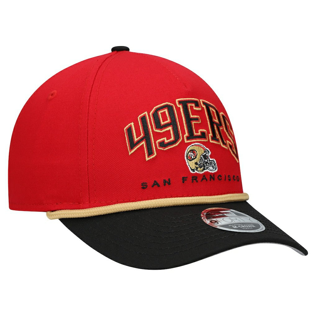 San Francisco 49ers New Era Youth Arch COOLERA 9FORTY A-Frame Adjustable Hat - Scarlet/Black online