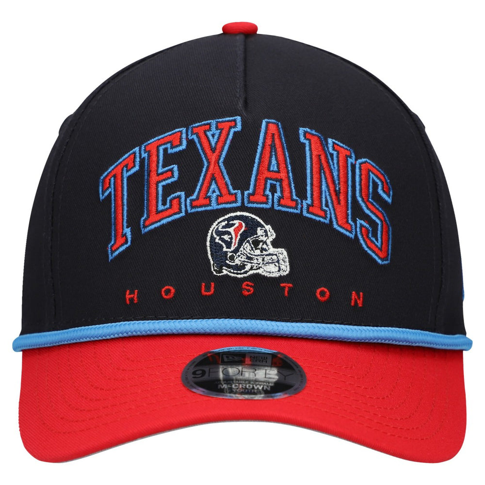 Houston Texans New Era Youth Arch COOLERA 9FORTY A-Frame Adjustable Hat - Navy/Red sale
