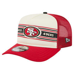 San Francisco 49ers New Era Youth Banner 9FIFTY A-Frame Adjustable Trucker Hat - Cream/Scarlet discount