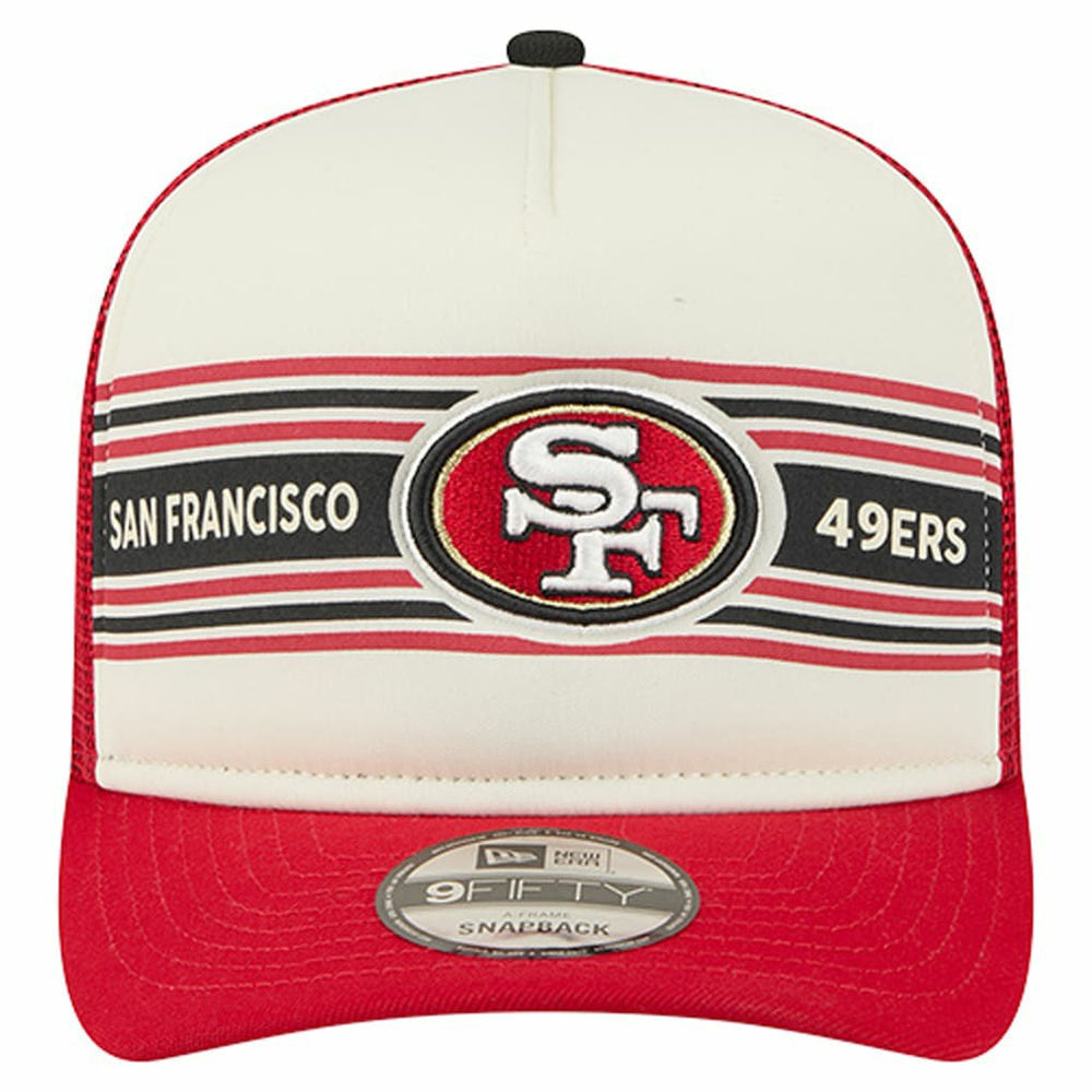 San Francisco 49ers New Era Youth Banner 9FIFTY A-Frame Adjustable Trucker Hat - Cream/Scarlet discount