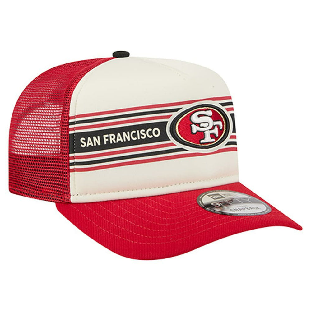 San Francisco 49ers New Era Youth Banner 9FIFTY A-Frame Adjustable Trucker Hat - Cream/Scarlet discount